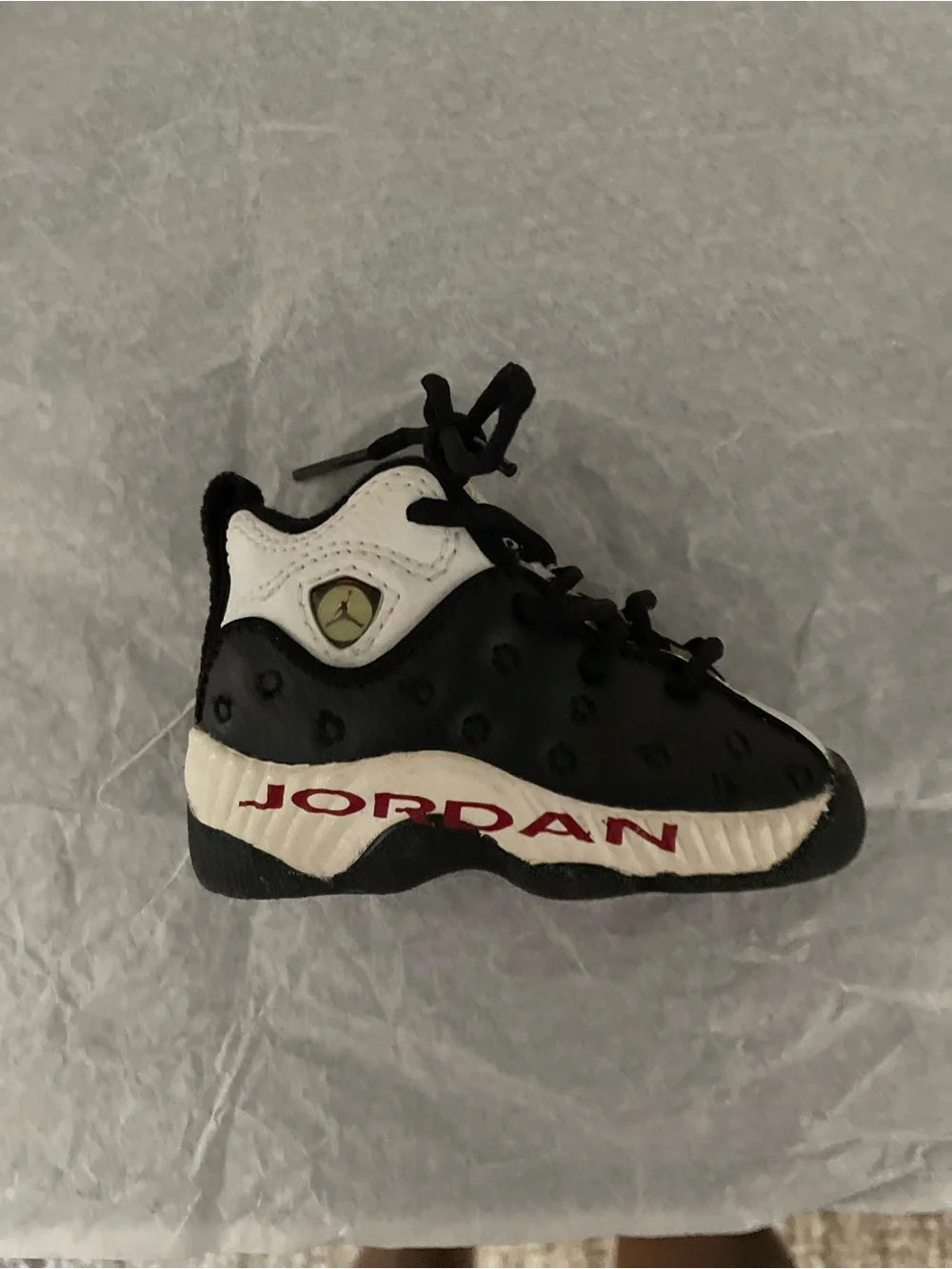 NIKE Team Jordan Baby Sneakers Black & White with Red Trim (Size 2C)